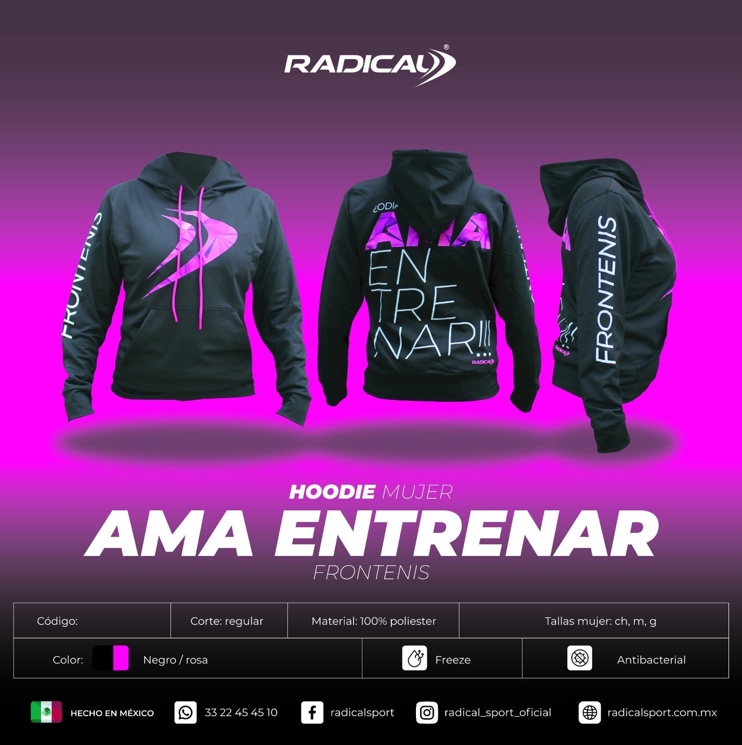Hoodie Ama Entrenar Frontenis Mujer