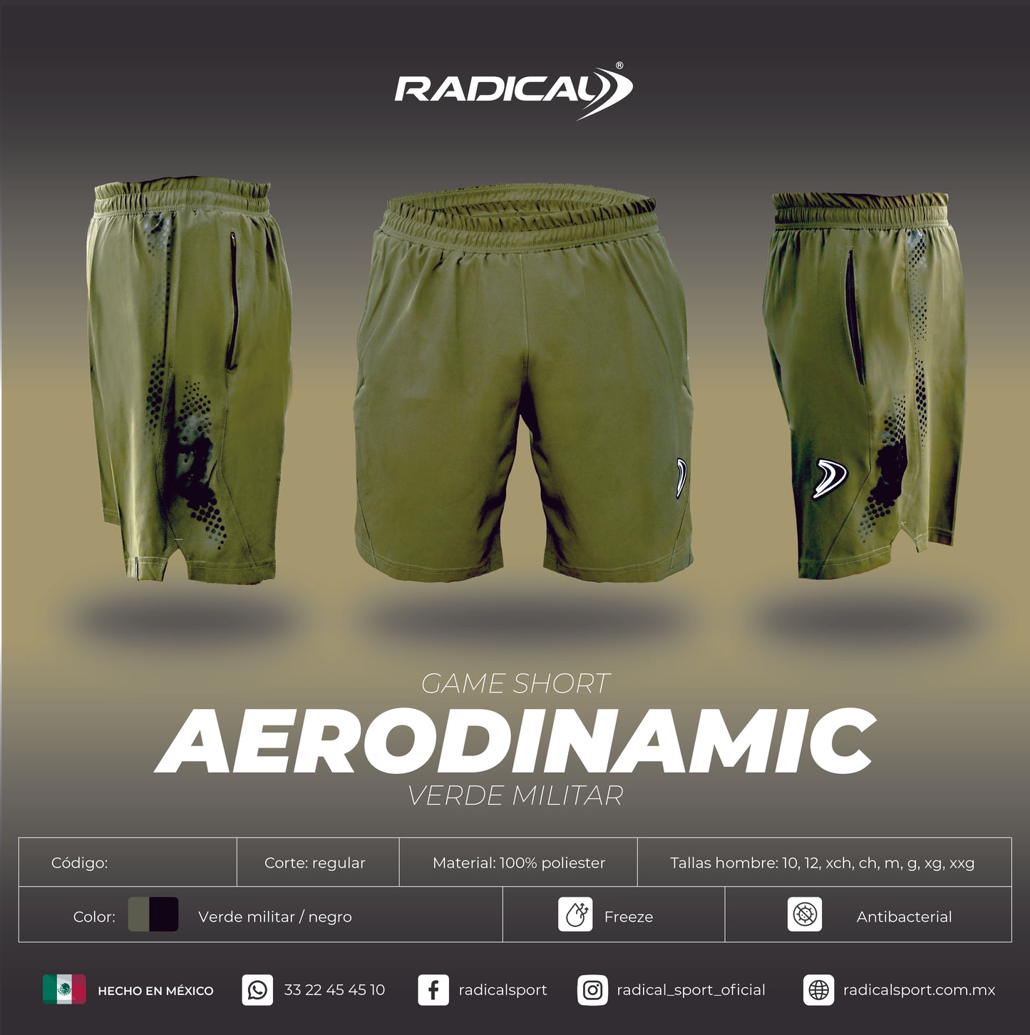 Short Aerodinamyc Verde Militar